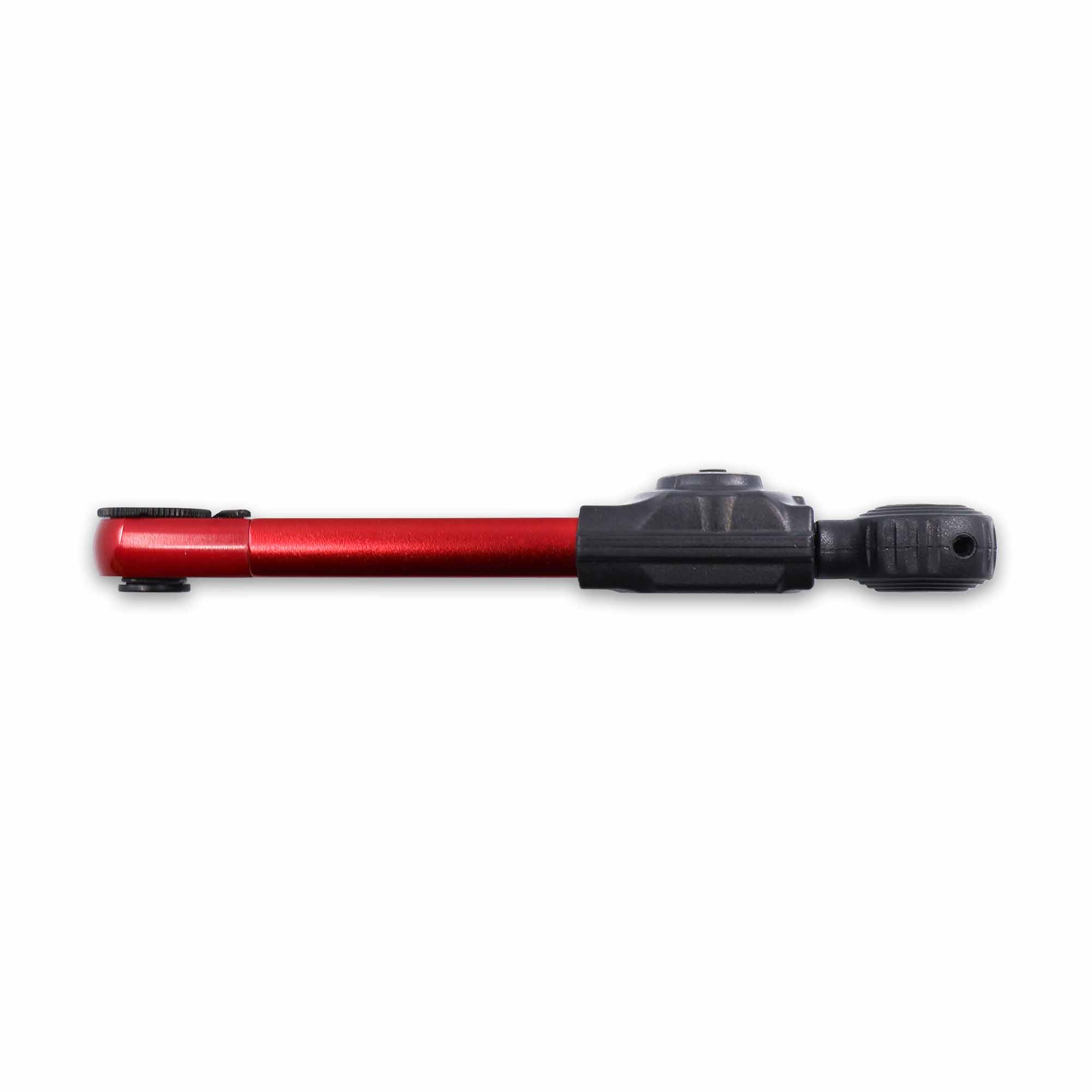 The Prestacycle TorqRatchet ELITE Lite is a compact, red and black portable 2~12Nm torque multi-tool ratchet designed to complement your bike tool kit, shown isolated on a white background.