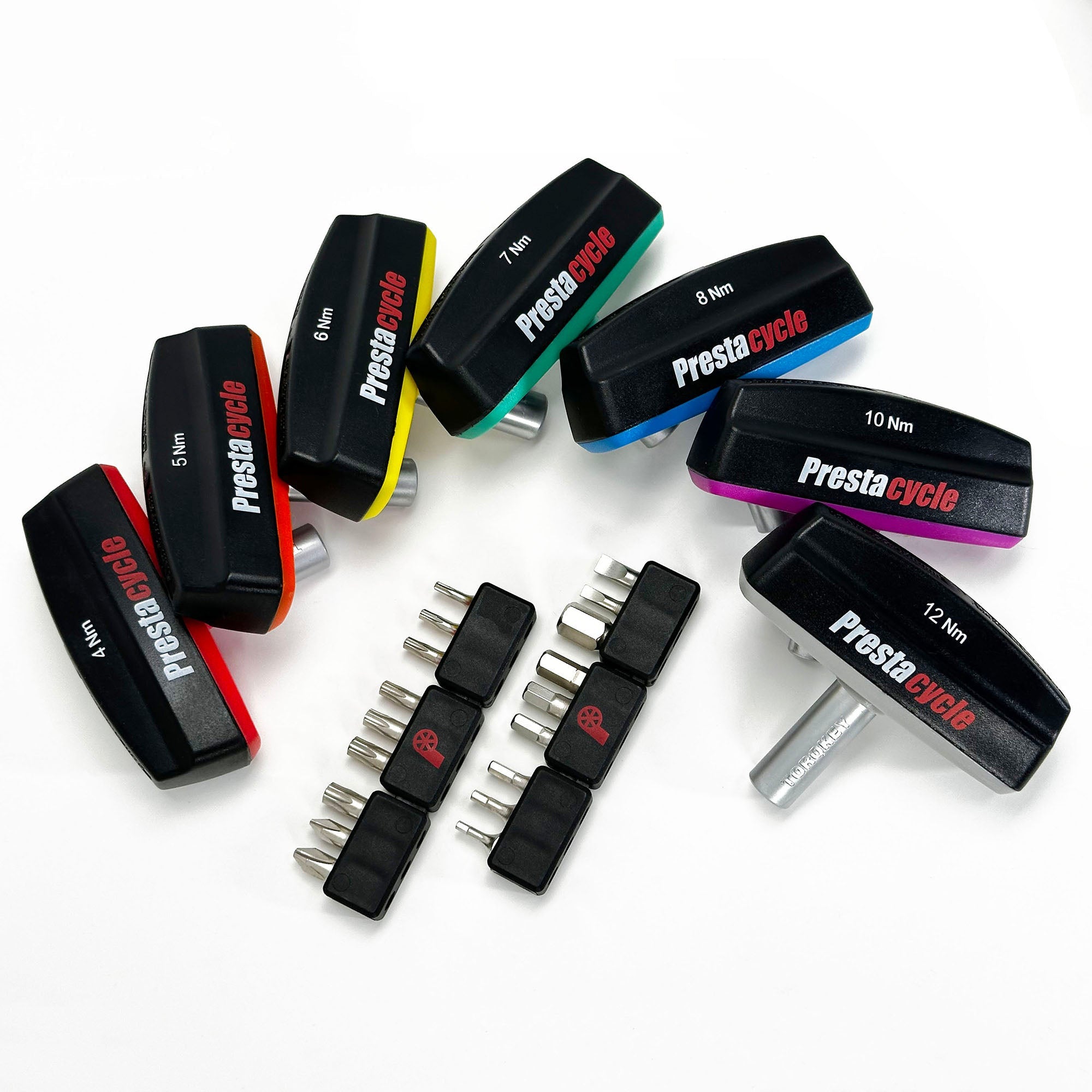 7 Pro TorqKeys Set - T-Handle Torque Tool - 4Nm, 5Nm, 6Nm, 8Nm, 10Nm, 12Nm + 18 Bits Bundle - Prestacycle EU