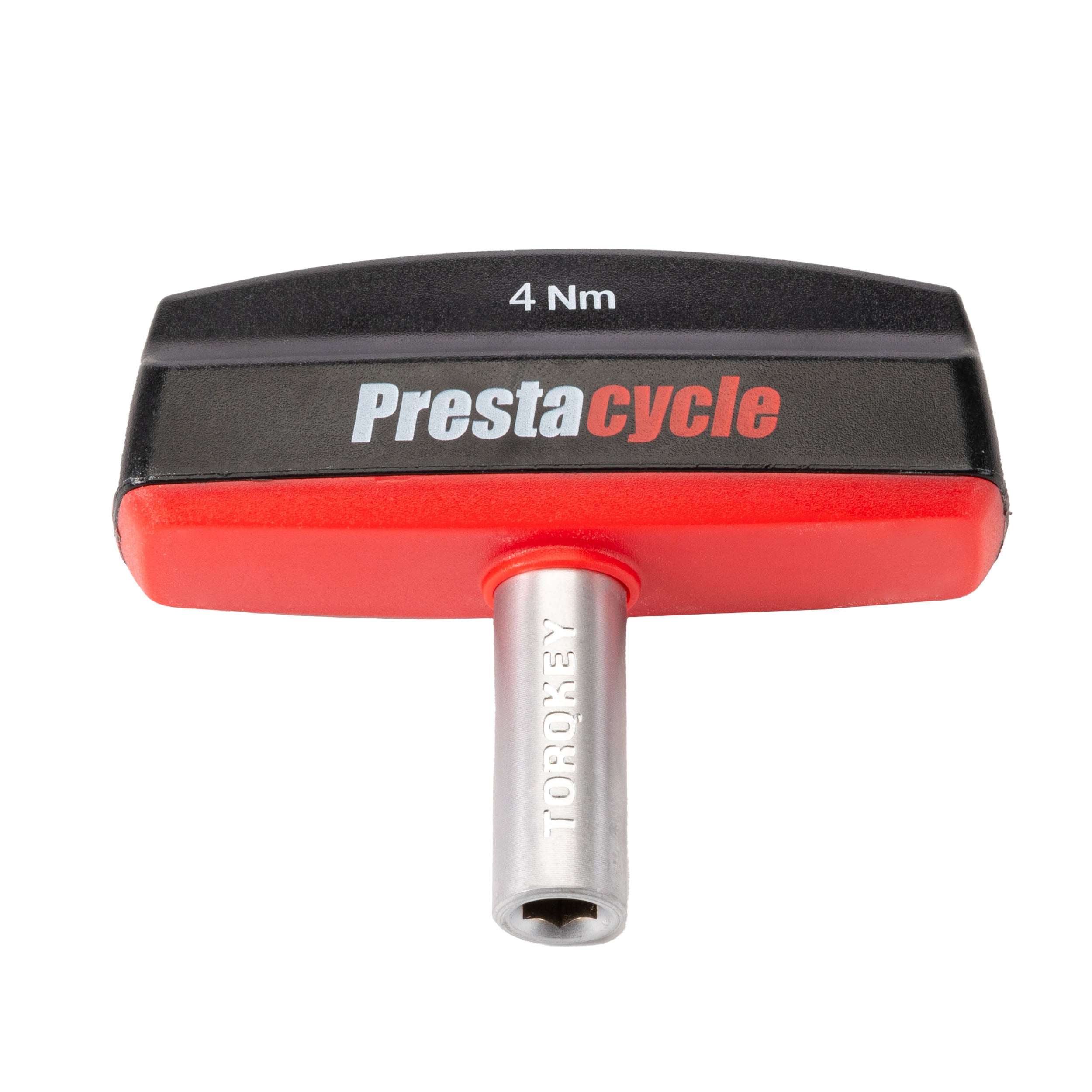 The Prestacycle Pro TorqKeys 4Nm T-Handle Torque-Limiting Bits Tool offers maintenance-free precision and an ergonomic black and red handle—ideal for accurate tightening with your favorite torque tools.