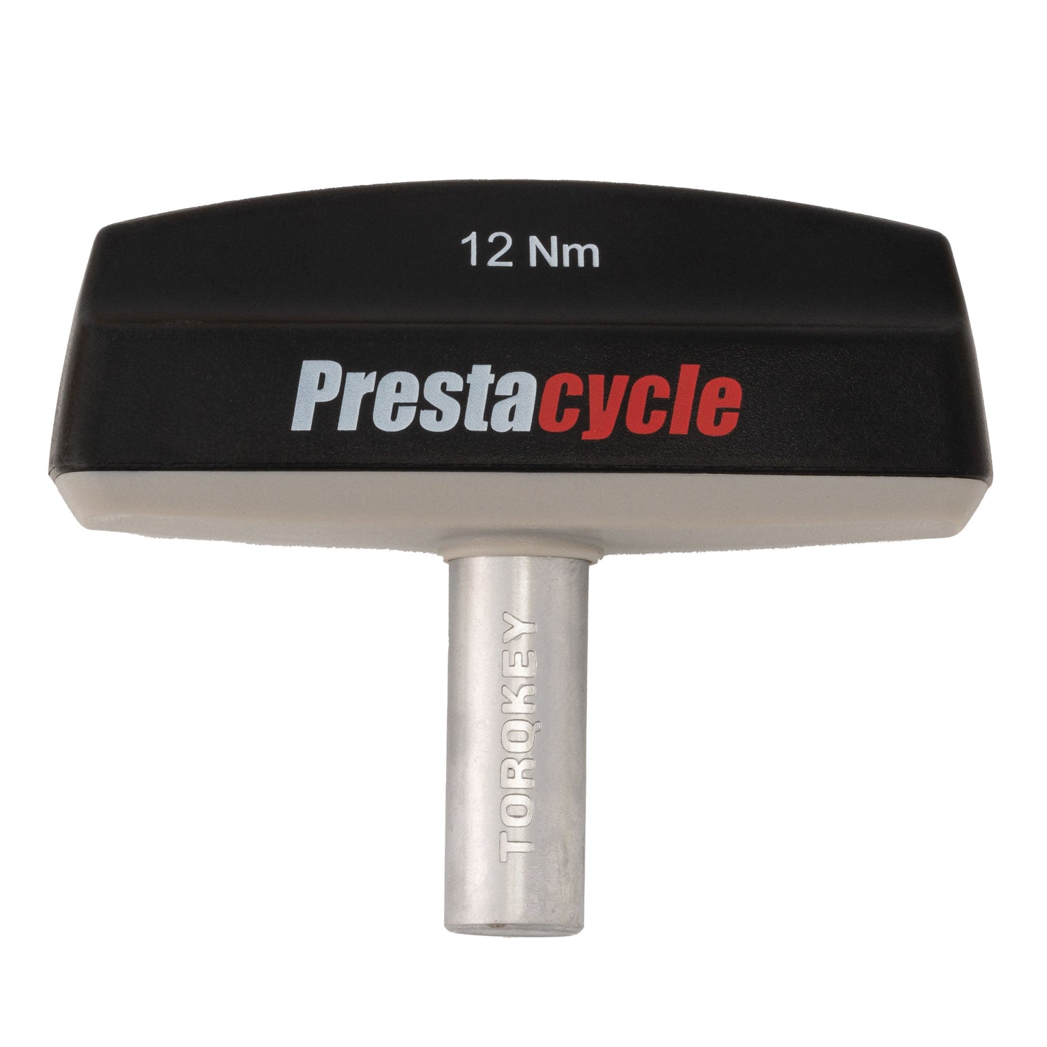 The Prestacycle Pro TorqKeys 12Nm T-Handle Torque-Limiting Bits Tool features a black and silver ergonomic design with Prestacycle branding, offering maintenance-free, reliable torque control.