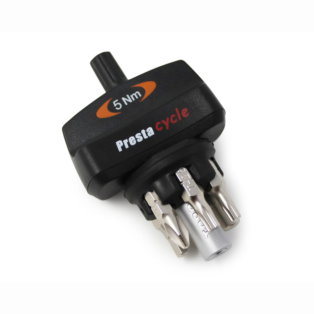 The Prestacycle Mini TorqKeys preset torque tool bundle includes 3Nm, 4Nm, and 5Nm tools with six metal bits and holder, providing precise adjustments with no calibration needed.