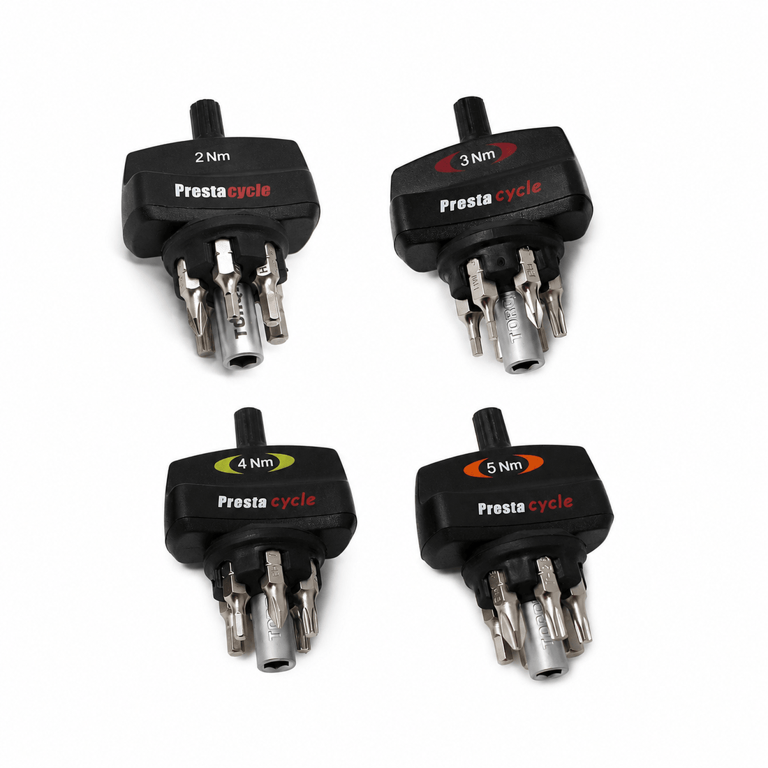 Mini TorqKeys - Preset Torque Tool w/6 Bits &amp; Holder - 2Nm, 3Nm, 4Nm &amp; 5Nm Bundle - Prestacycle EU
