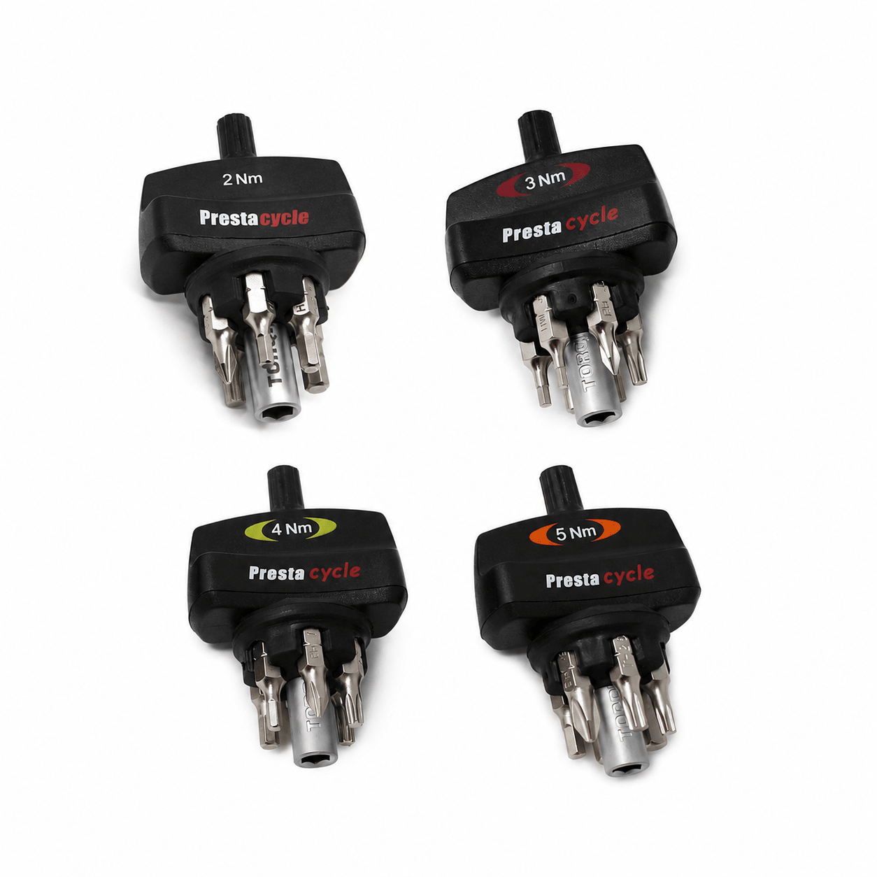 Mini TorqKeys - Preset Torque Tool w/6 Bits &amp; Holder - 2Nm, 3Nm, 4Nm &amp; 5Nm Bundle - Prestacycle EU