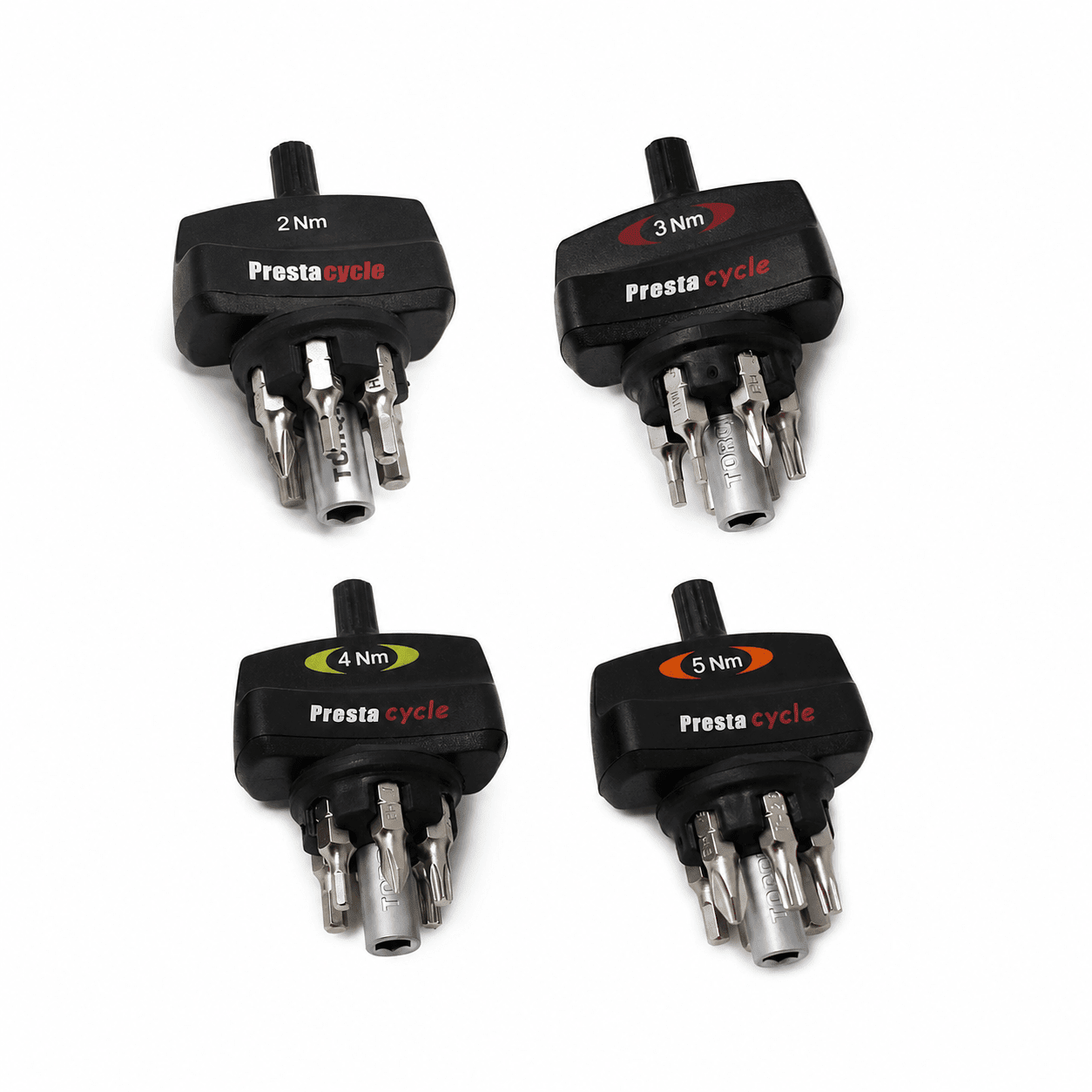Mini TorqKeys - Preset Torque Tool w/6 Bits &amp; Holder - 2Nm, 3Nm, 4Nm &amp; 5Nm Bundle - Prestacycle EU