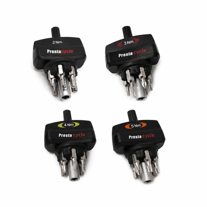 Mini TorqKeys - Preset Torque Tool w/6 Bits &amp; Holder - 2Nm, 3Nm, 4Nm &amp; 5Nm Bundle - Prestacycle EU