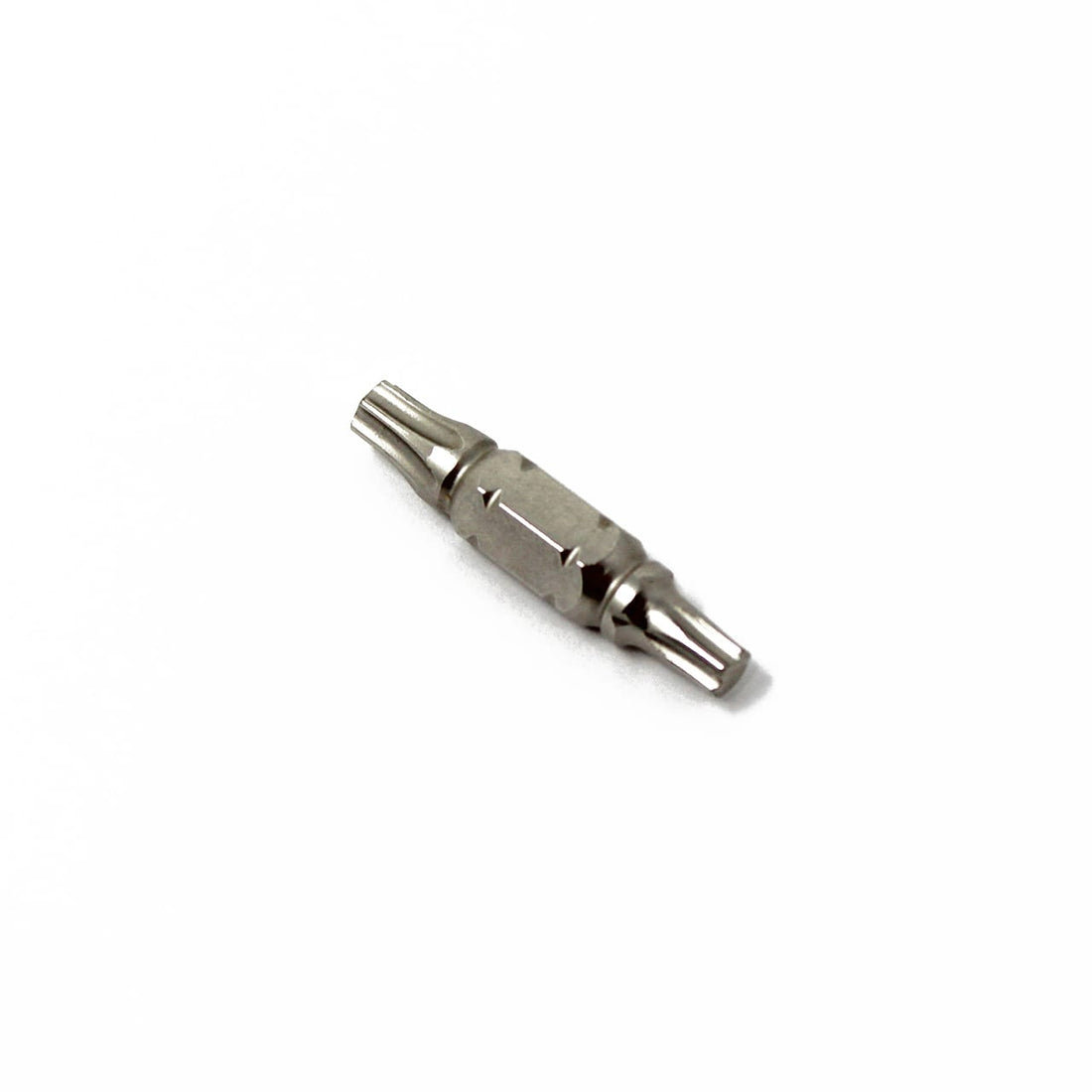 The Prestacycle Professional Double-ended Single 1/4 S2 Hex Bit features star-shaped tips at both ends and a durable, hardened S2 steel construction, shown against a plain white background.