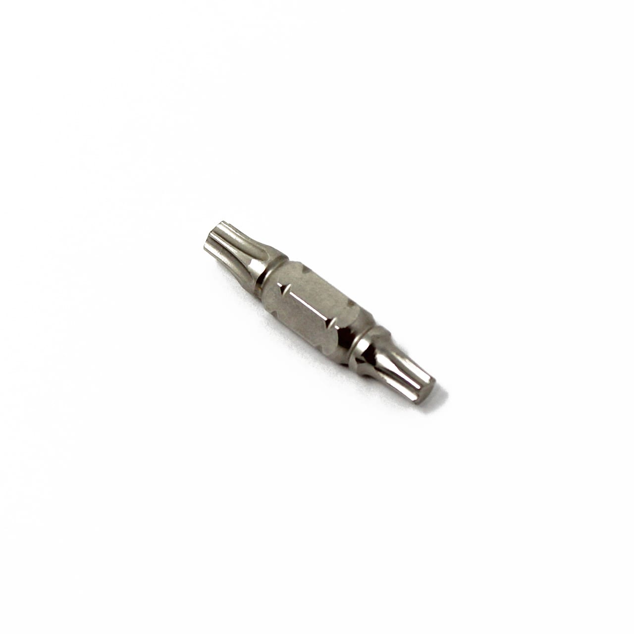 The Prestacycle Professional Double-ended Single 1/4 S2 Hex Bit features star-shaped tips at both ends and a durable, hardened S2 steel construction, shown against a plain white background.